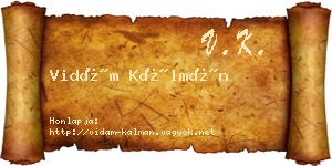 Vidám Kálmán névjegykártya